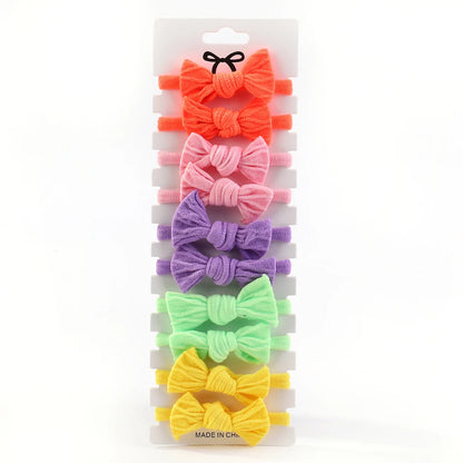 BABY GIRLS NYLON FLOWER HAIR TIES - 10PCS