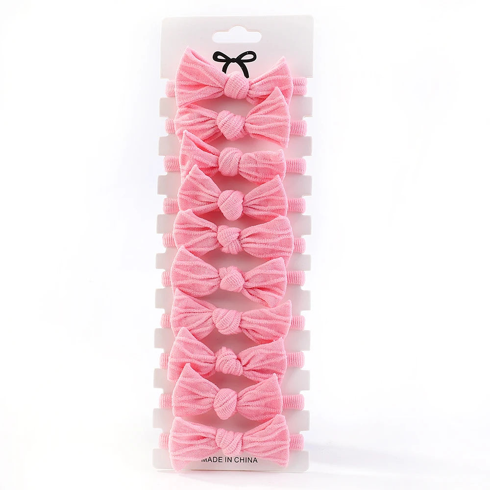 BABY GIRLS NYLON PINK HAIR TIES - 10PCS