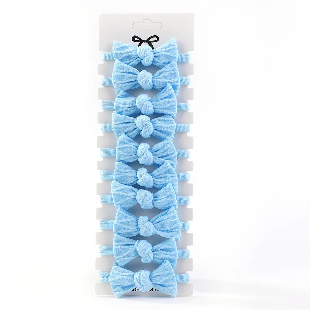 BABY GIRLS NYLON BLUE HAIR TIES - 10PCS