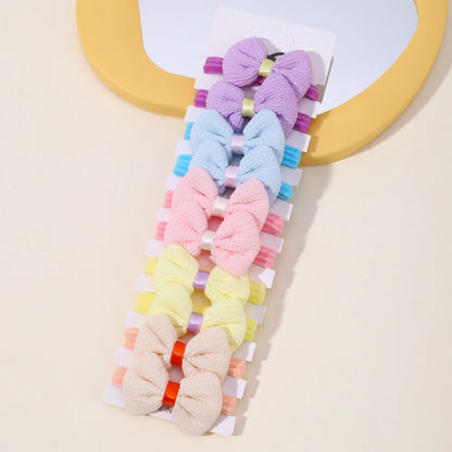 BABY GIRLS NYLON FLOWER HAIR TIES - 10PCS