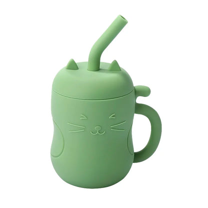 Leak-proof, Baby Silicone Straw Cup - 150ML in Green