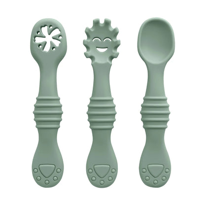 Baby Silicone Spoons Set - 3 Pack in Green