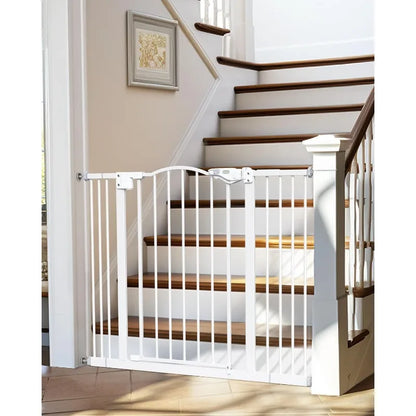 39.6&quot; Dog Gate for Stairs &amp; Doors – 30&quot; Tall Safety Gate in White