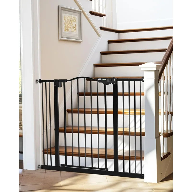 39.6&quot; Dog Gate for Stairs &amp; Doors – 30&quot; Tall Safety Gate in Black