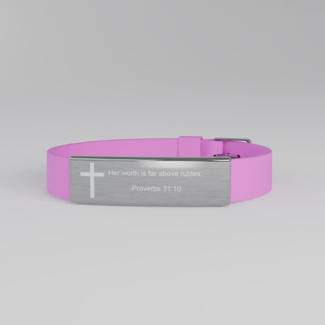 Faith &amp; Grace Inspirational Silicone Bracelet – Proverbs 31:10