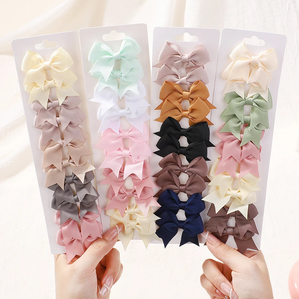 Pack of 10 Baby Ribbon Bowknot in Multiple Colors