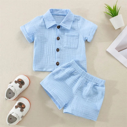 Toddler Boys Summer Shorts Set Blue