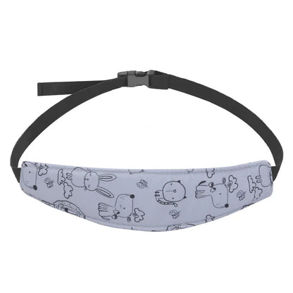 Adjustable Baby Head Support Belt in Animal Print