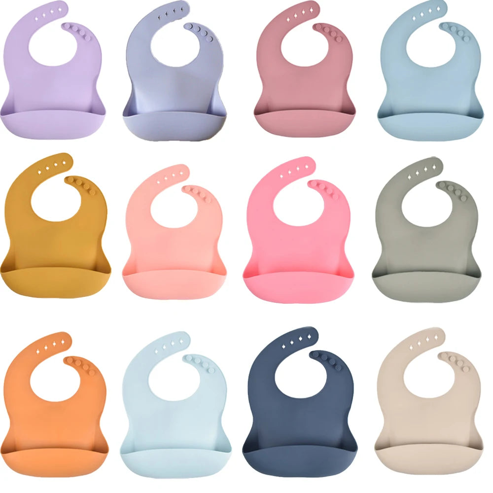 Adjustable Multi-Colored Silicone Bibs