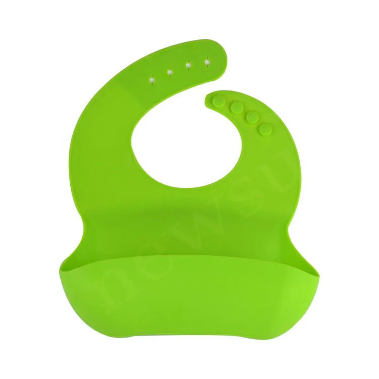 Adjustable Multi-Colored Silicone Bibs in Green