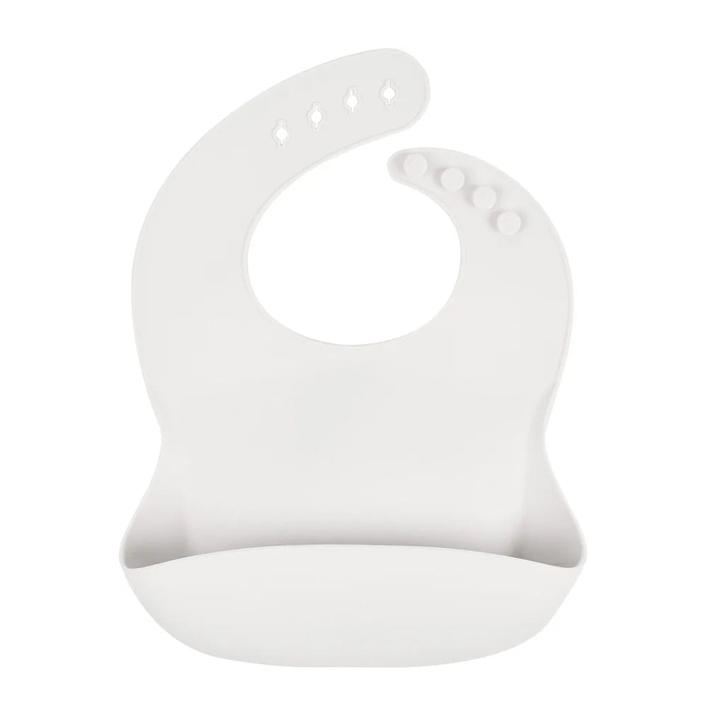 Adjustable Multi-Colored Silicone Bibs in Grey