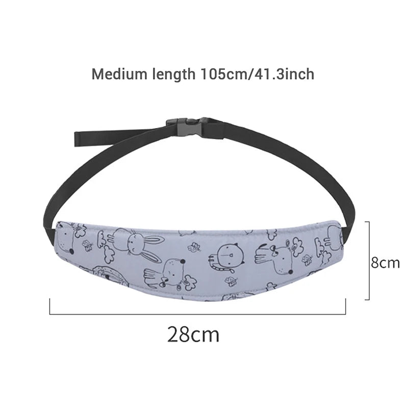 Adjustable Baby Head Support Belt in Animal Print