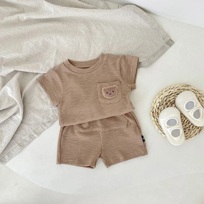 Newborn Baby Bear Summer Set in Brown