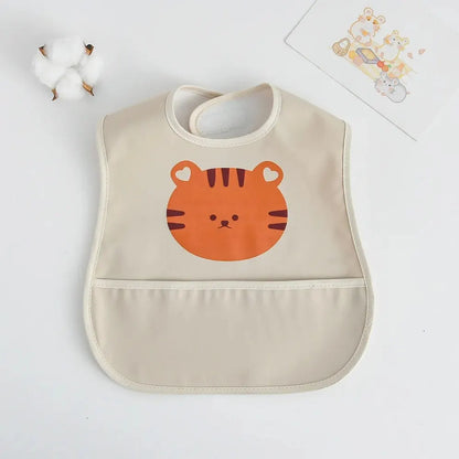 No-Sleeve Animal Cartoon Bibs in Tiger Print