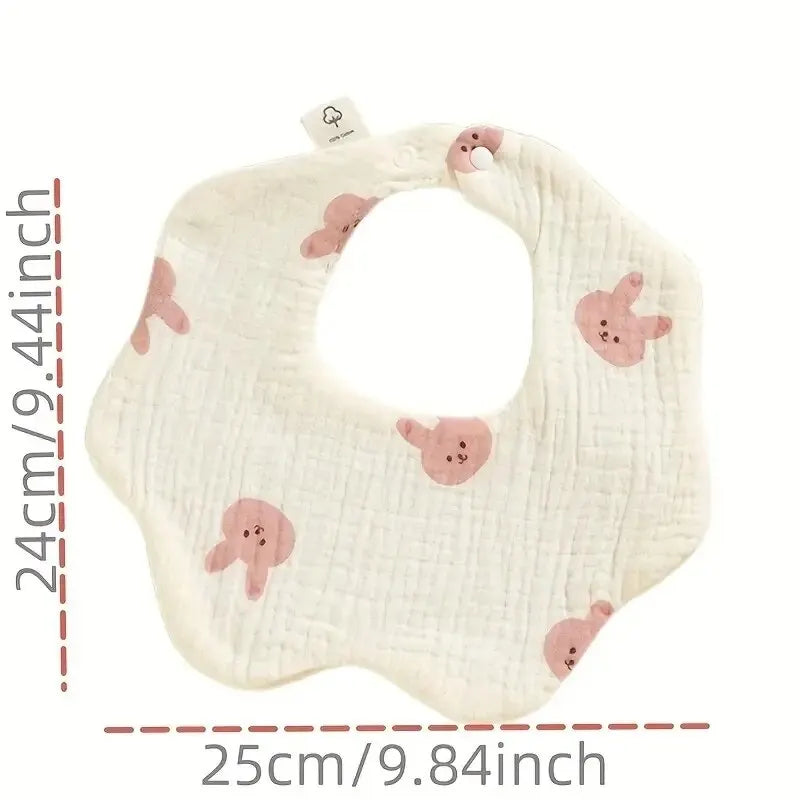 Newborn Burp, Drool, Teething Bibs in Bunny Print