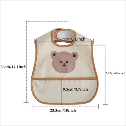 No-Sleeve Animal Cartoon Bibs in Bear Print