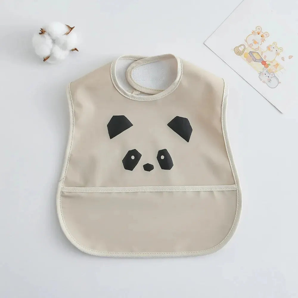 No-Sleeve Animal Cartoon Bibs in Panda Print