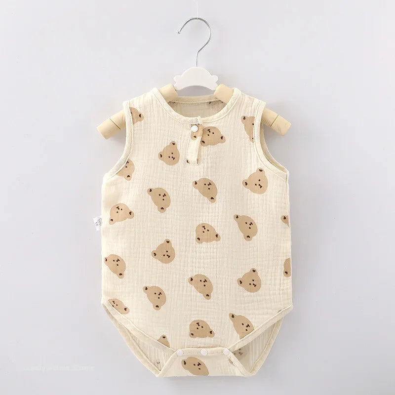 Baby Bodysuit Short Sleeve - Cartoon Bear 