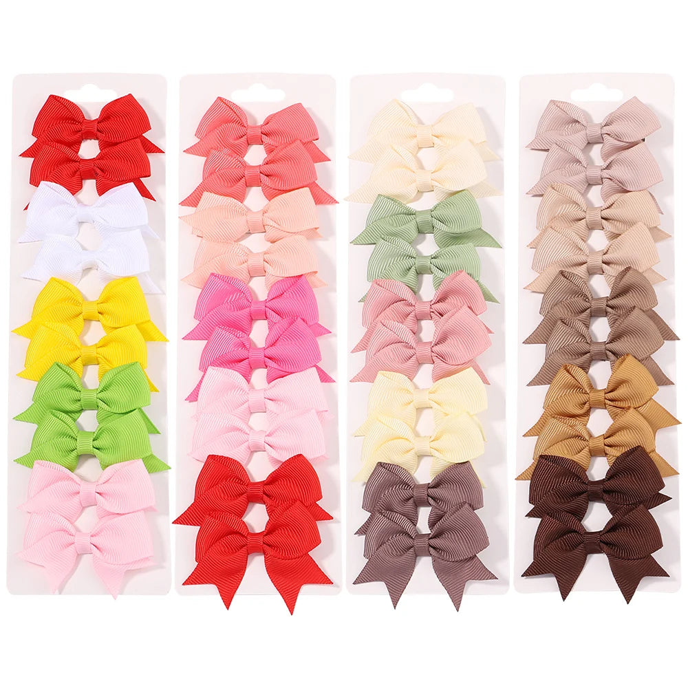 Pack of 10 Baby Ribbon Bowknot in Multiple Colors