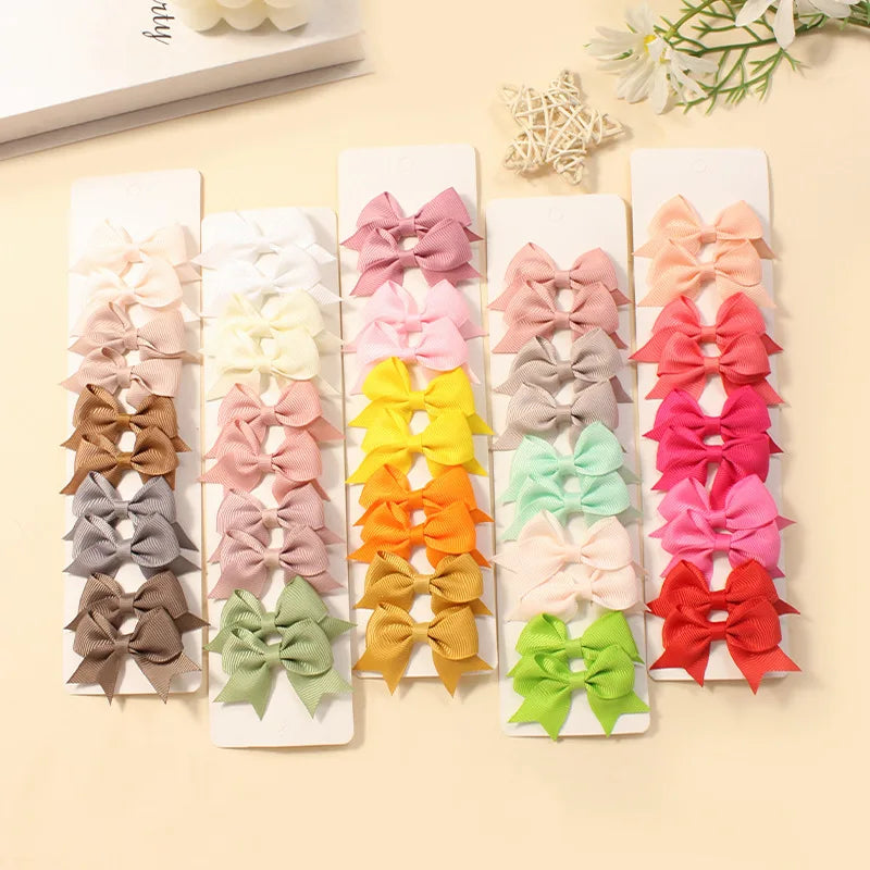 Pack of 10 Baby Ribbon Bowknot in Multiple Colors