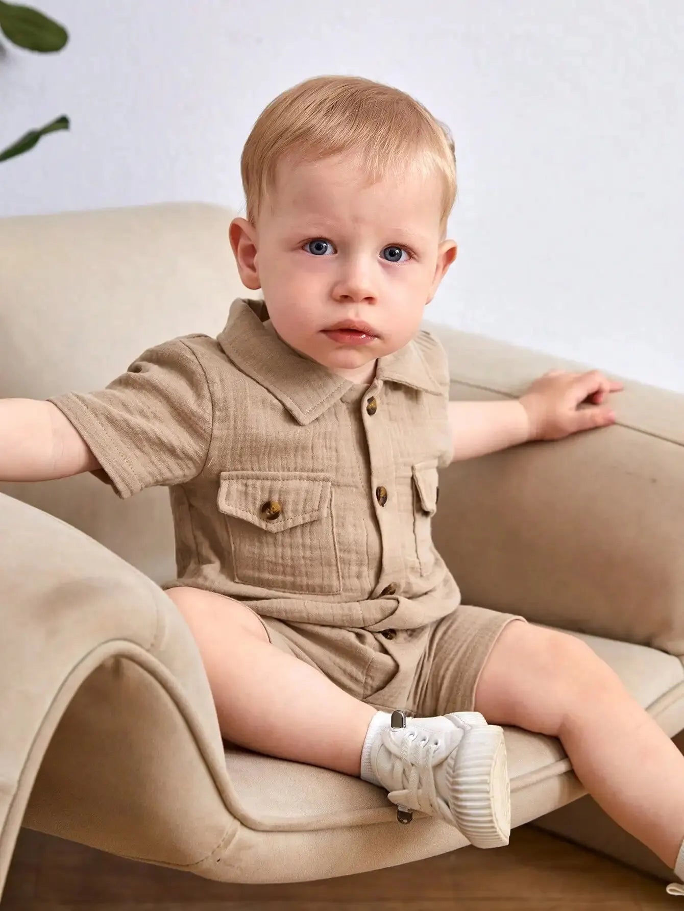 Baby Boy Summer Jumpsuit - Cool &amp; Comfortable