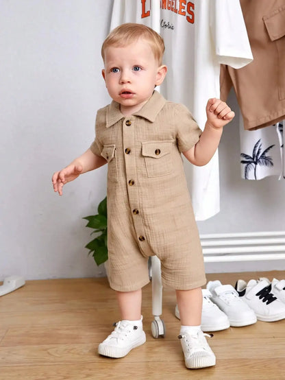 Baby Boy Summer Jumpsuit - Cool &amp; Comfortable