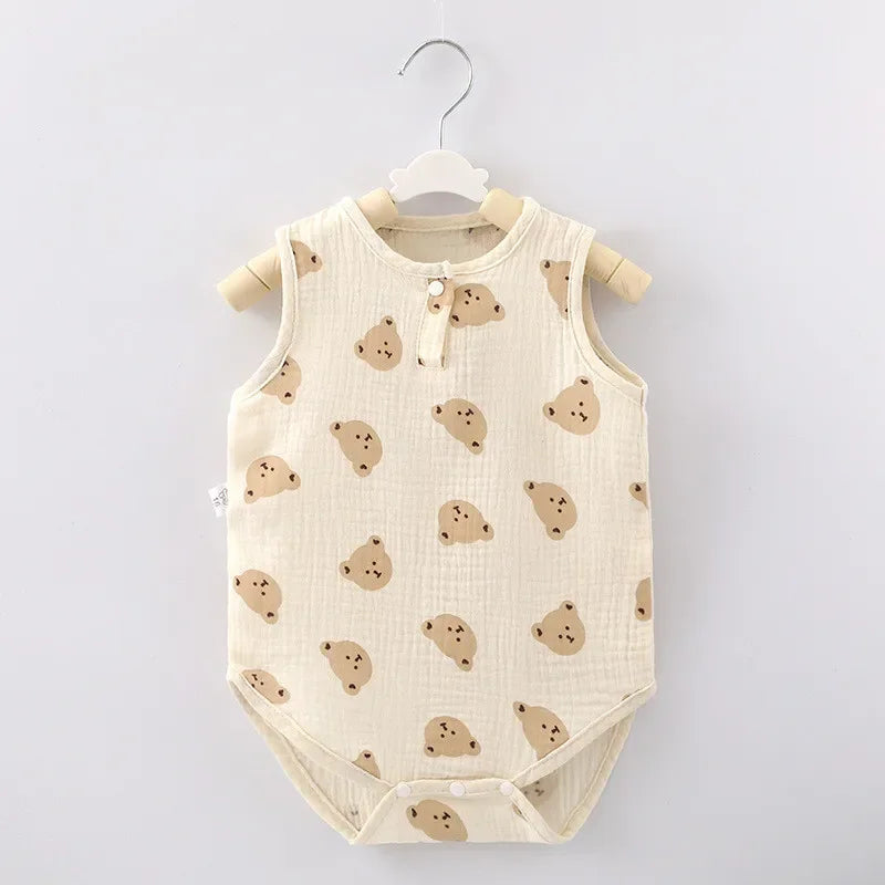 Baby Bodysuit Short Sleeve - Cartoon Bear 