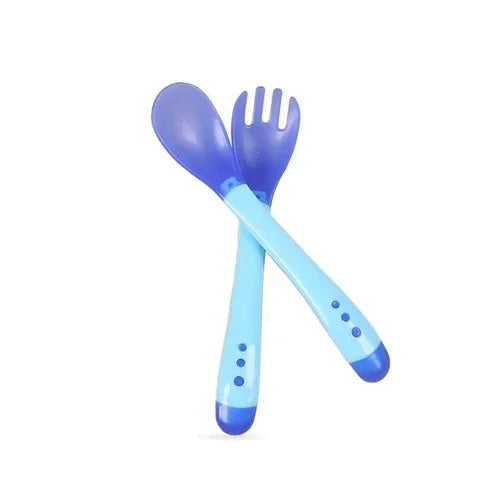 Premium Cartoon Baby Steel Utensil Set in Blue