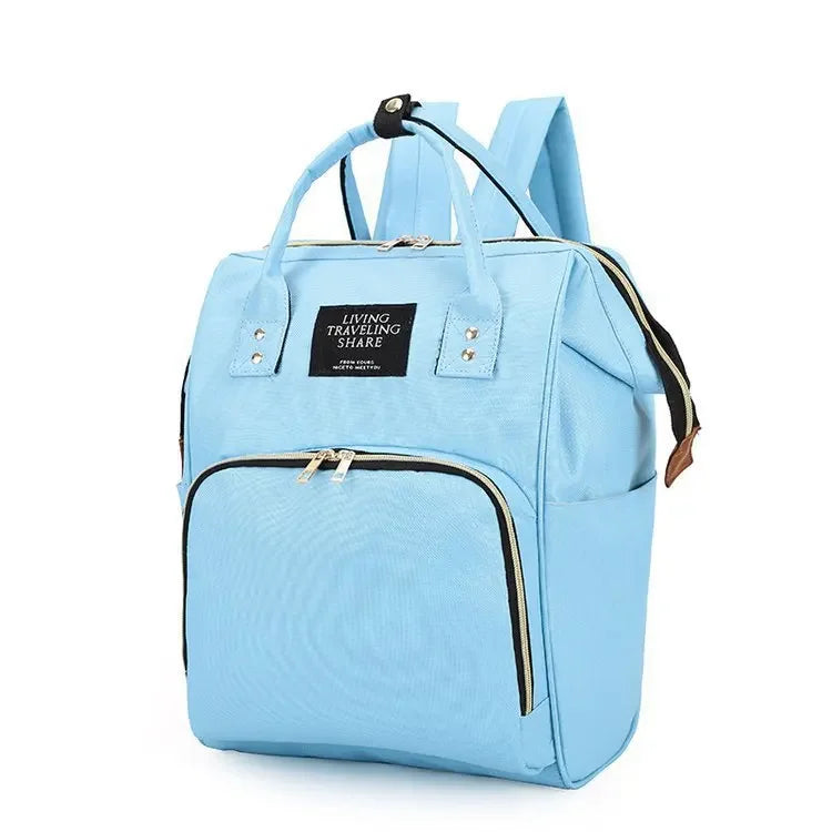 Large Baby Diaper Bag - Milk Storage in Blue