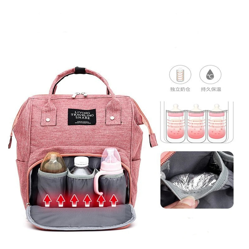 Spacious Baby Diaper Bag in Pink