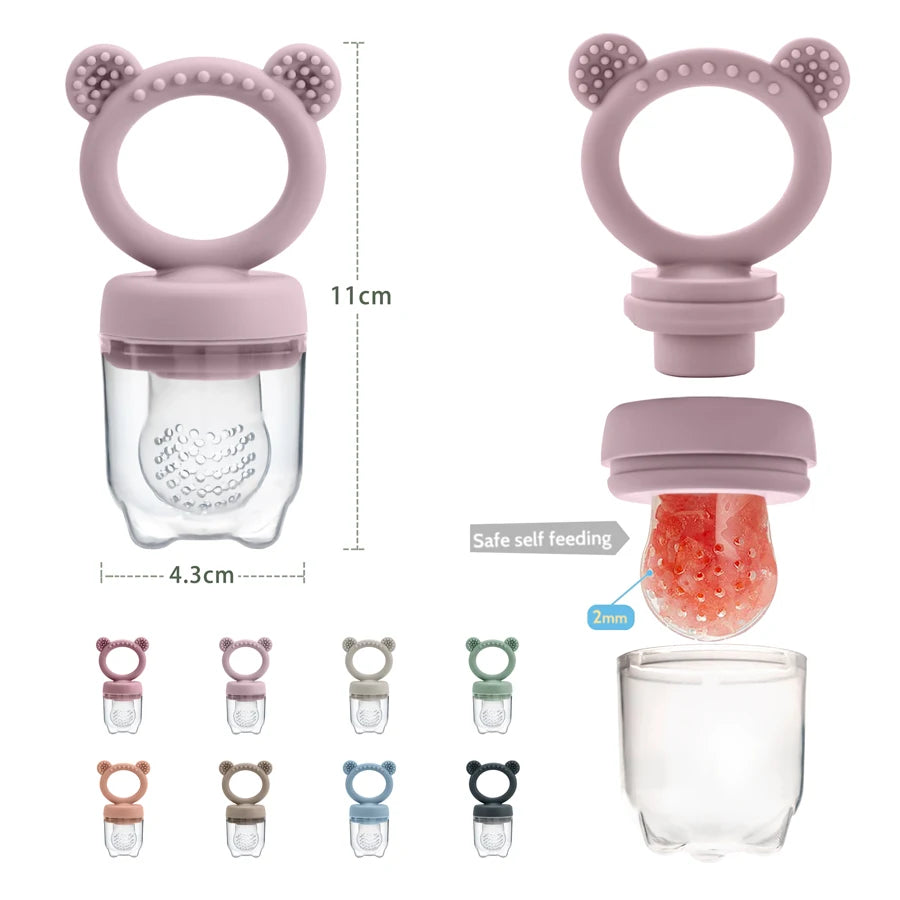 Baby Fruit Feeder Pacifier with Cover Purple