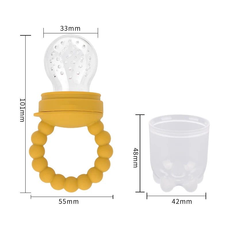 Baby Fruit Feeder Pacifier with Silicone Mesh in Yellow