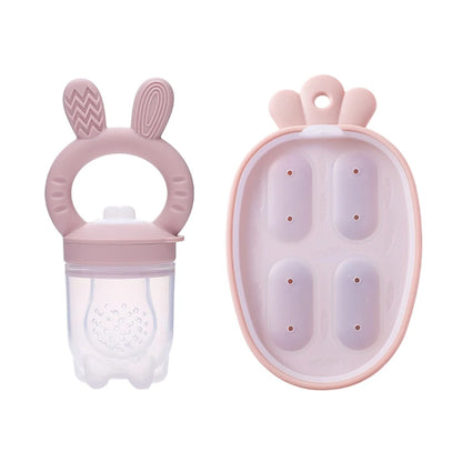 Baby Fruit &amp; Veggie Teether Set in Pink