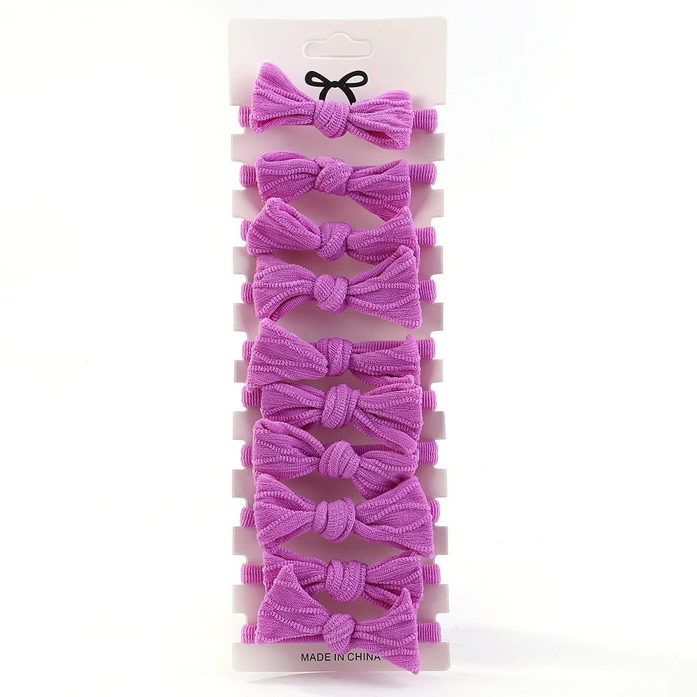 BABY GIRLS NYLON PURPLE TIES - 10PCS