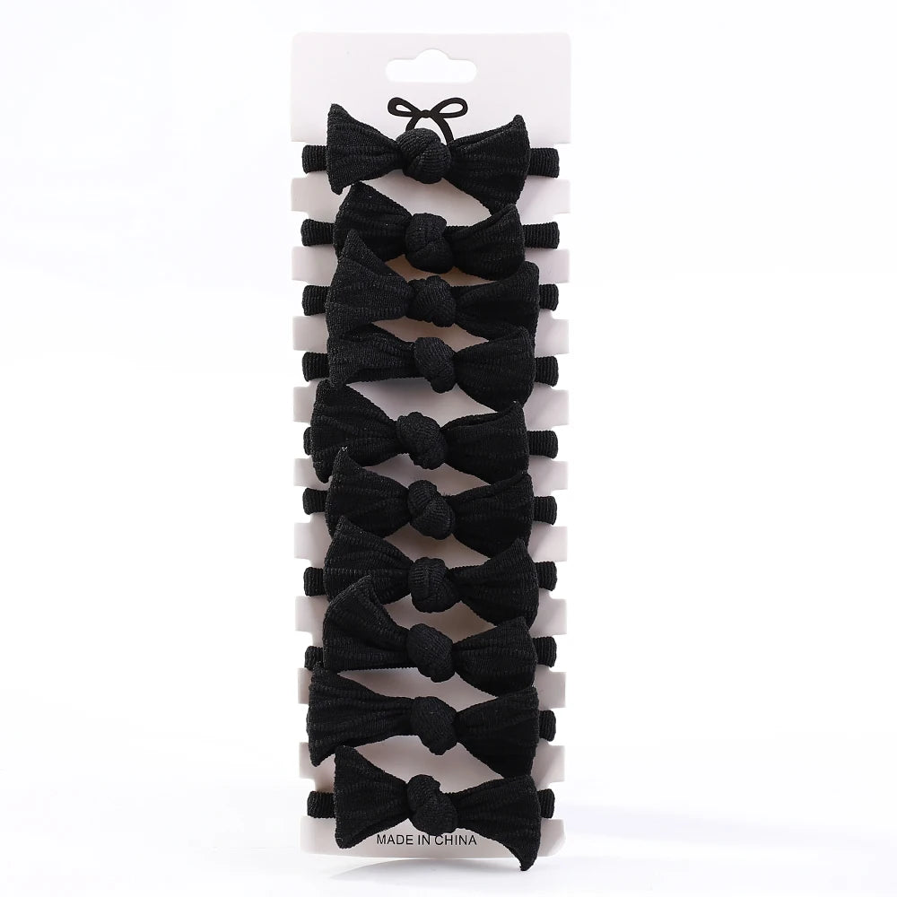 BABY GIRLS NYLON BLACK HAIR TIES - 10PCS