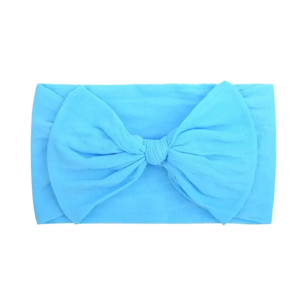  Baby Girls Nylon Bow Headbands in Blue