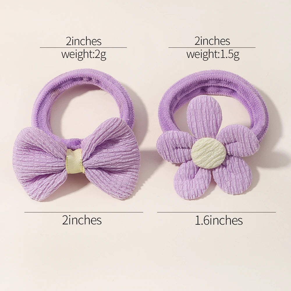 BABY GIRLS NYLON FLOWER HAIR TIES - 10PCS