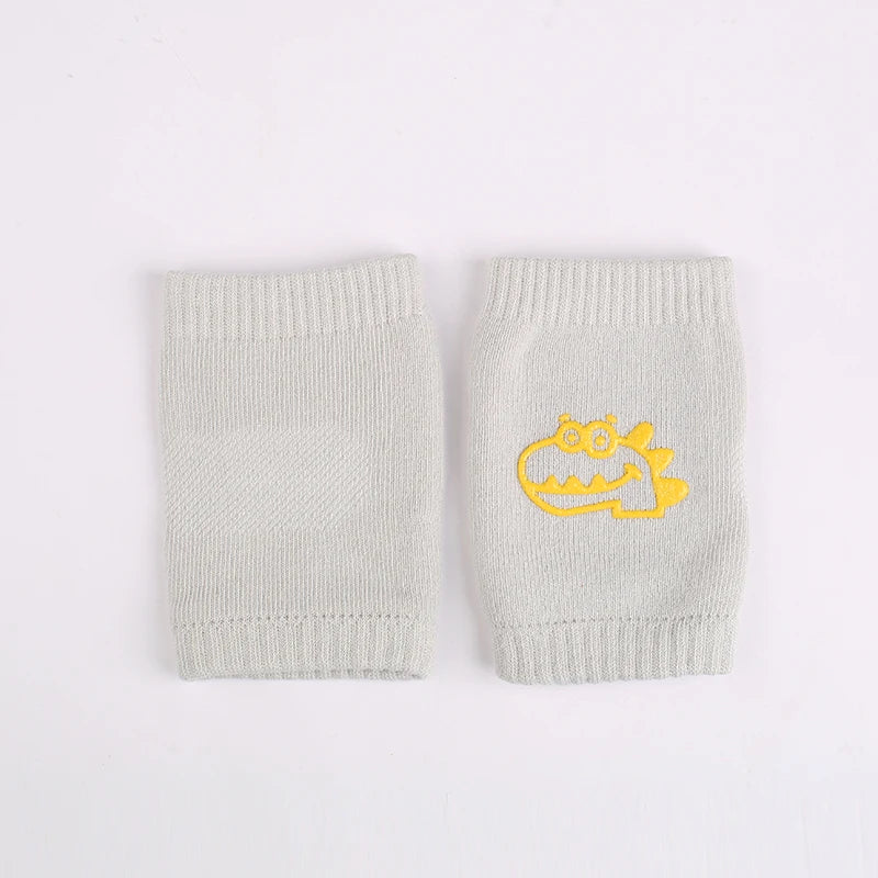 Baby Knee Pad Animal Print , Crawl-Protect in Grey and Yellow