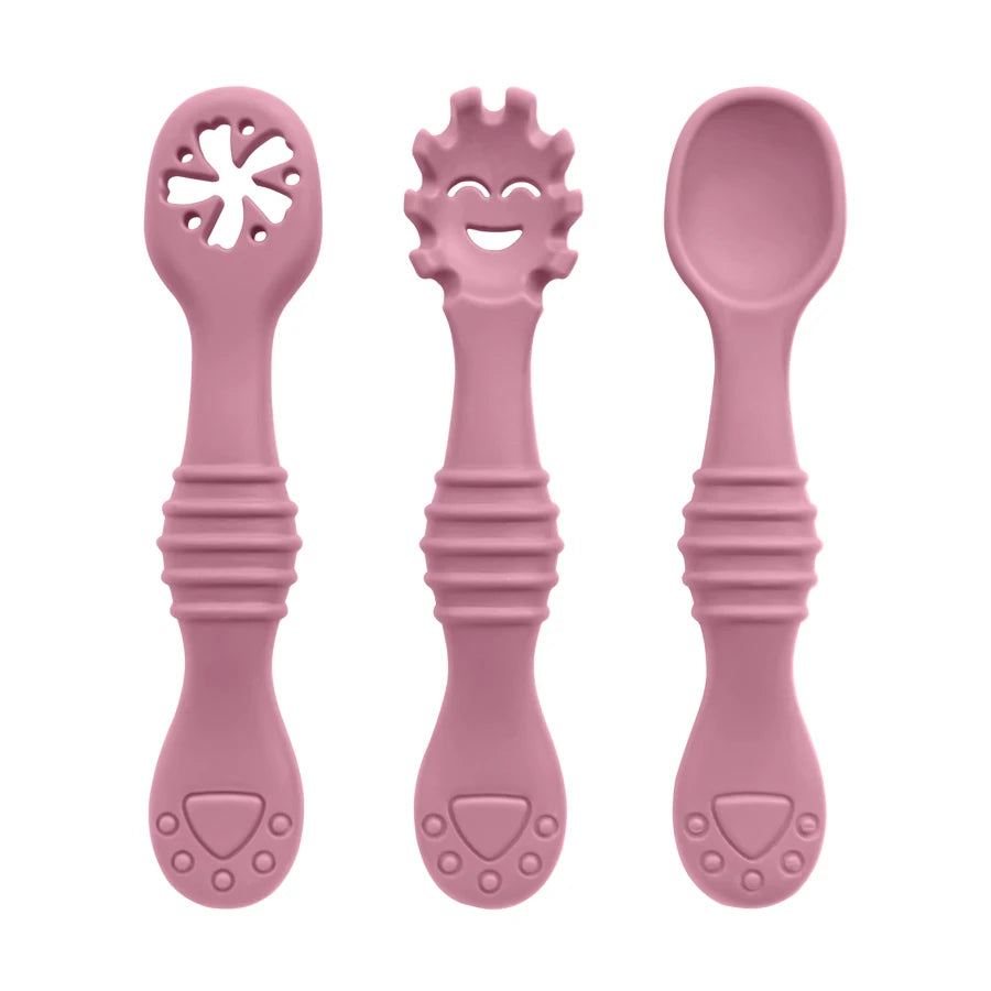 Baby Silicone Spoons Set - 3 Pack in Pink