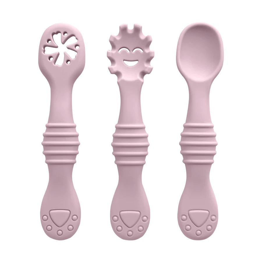 Baby Silicone Spoons Set - 3 Pack in Pink