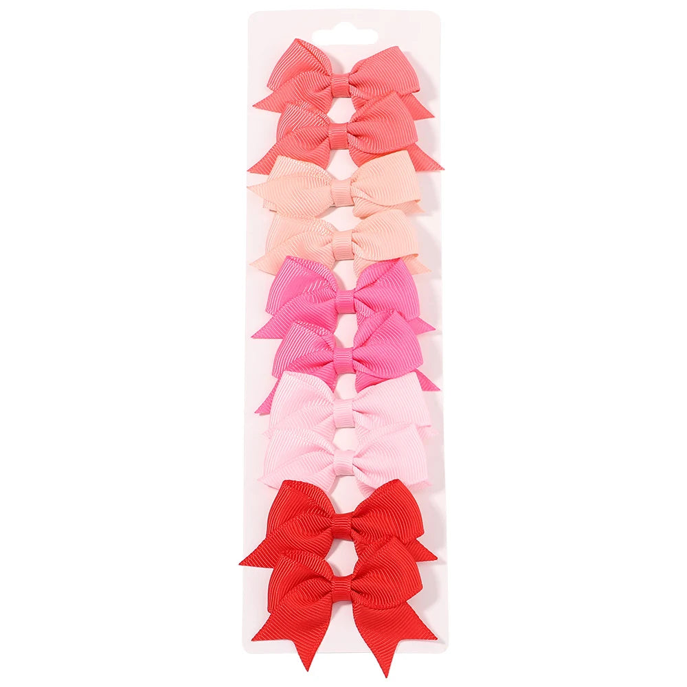 Pack of 10 Baby Ribbon Bowknot in Pink and Red