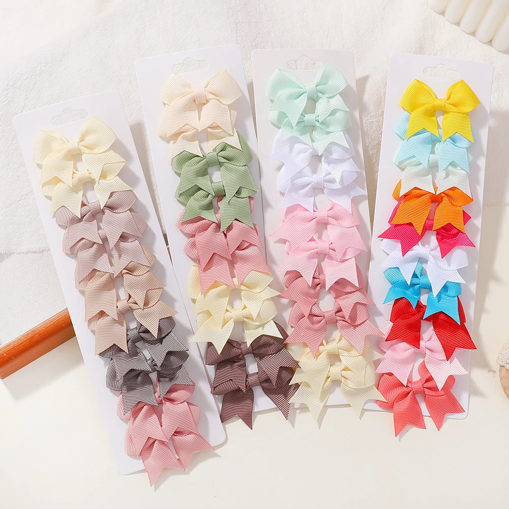 Pack of 10 Baby Ribbon Bowknot in Multiple Colors 