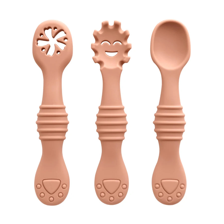 Baby Silicone Spoons Set - 3 Pack in Orange