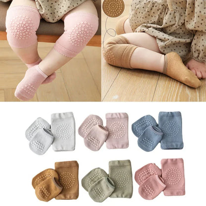 Crawl-Protect Anti-Slip Baby Knee Pad &amp; Socks Set in Multiple Colors