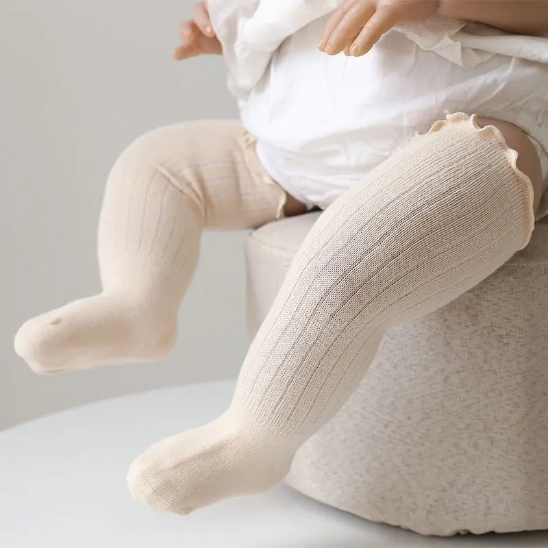 Baby Solid Knee Socks - 3 pack in Beige