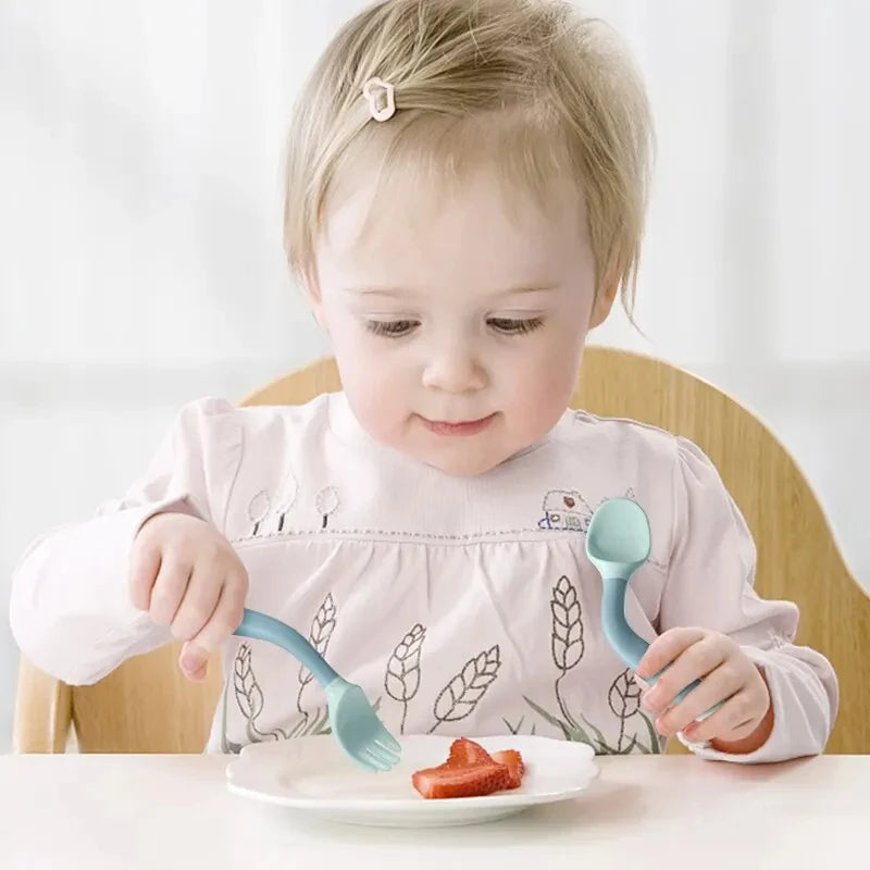 Spoon &amp; Fork Baby Utensils in Blue