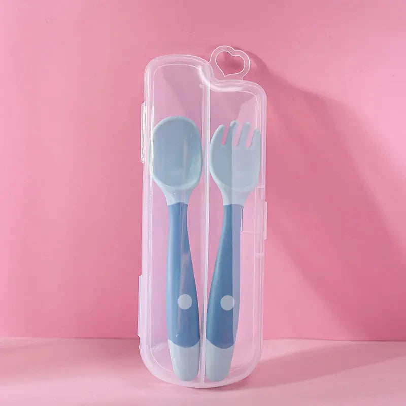 Spoon &amp; Fork Baby Utensils in Blue