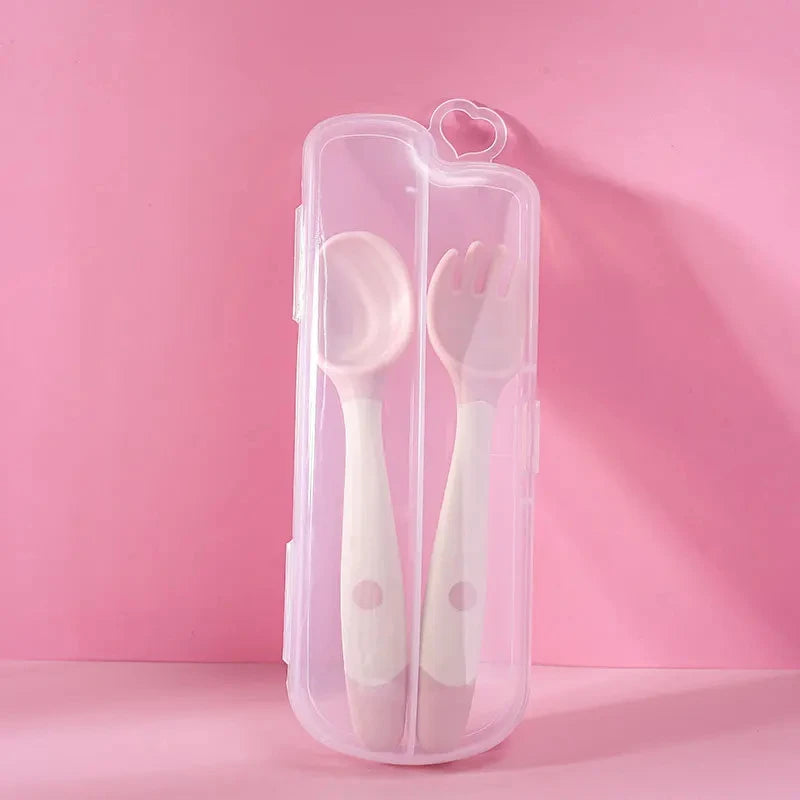 Spoon &amp; Fork Baby Utensils in Pink