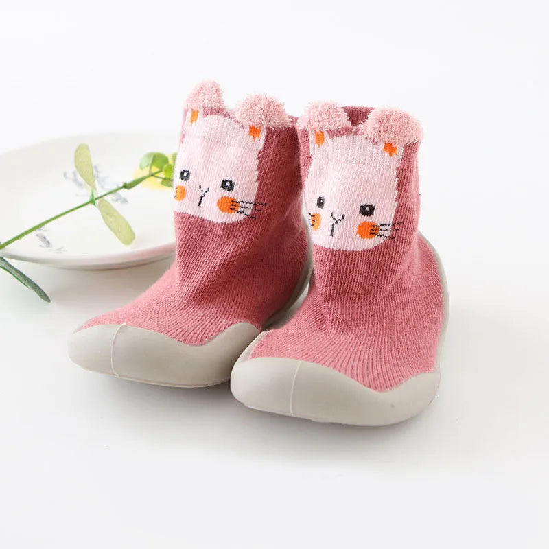 Cute Animal Baby Walking Shoes - Non Slip in Pink