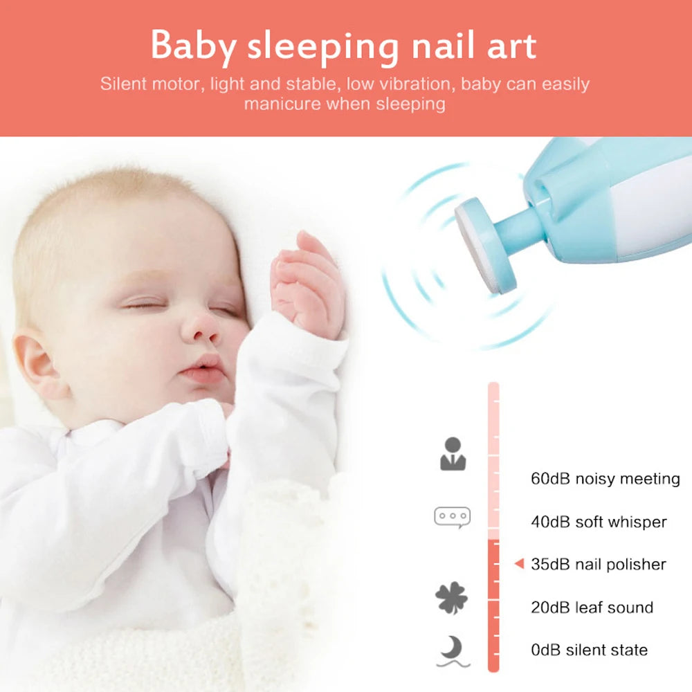 Electric Nail File for Babies with Night Light in Blue